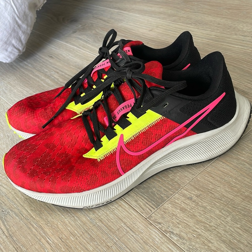 Red and Black (leopard) Nike Pegasus